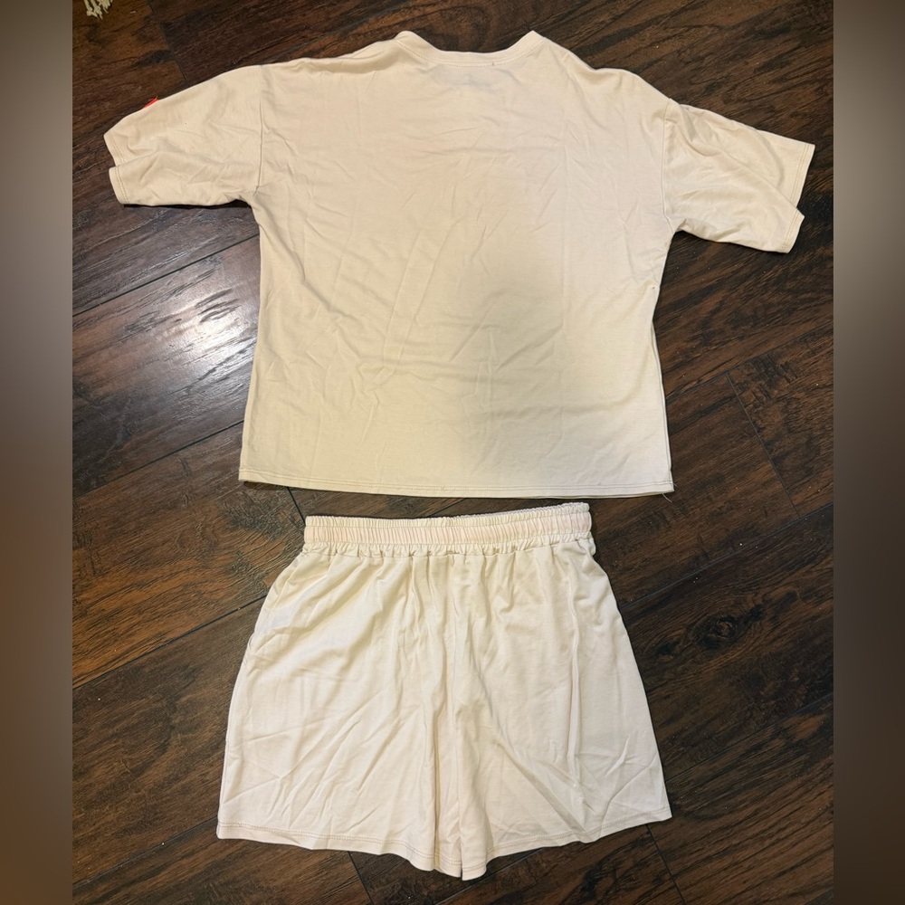 Made in Italy Matching Lounge Set Cream/Orange Size Small - Picture 4 of 5